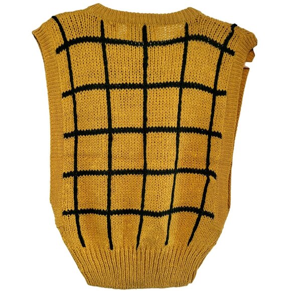 Tilbury Small Knit Sweater Vest Checkerboard Sleeveless Vintage Deadstock - Picture 5 of 7